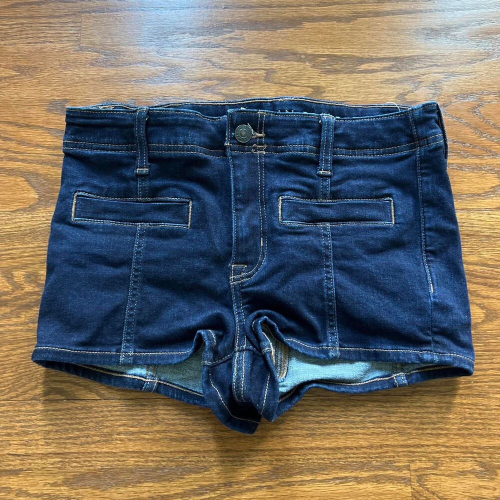 American eagle outfitters pocketless butt dark wash jean shorts